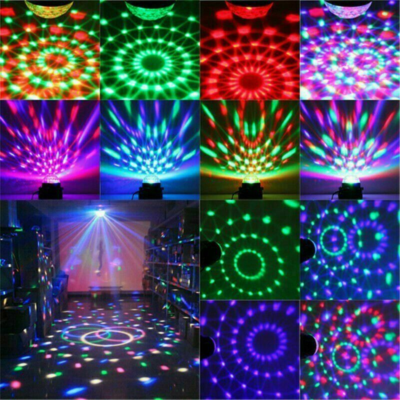 Luces de fiesta disco estroboscópica LED DJ bola bombilla activada por sonido lámpara de baile decoración