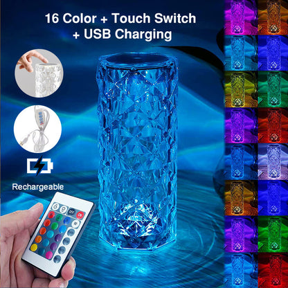 Creative Crystal Diamond Table Lamp Bedside Ambience Light