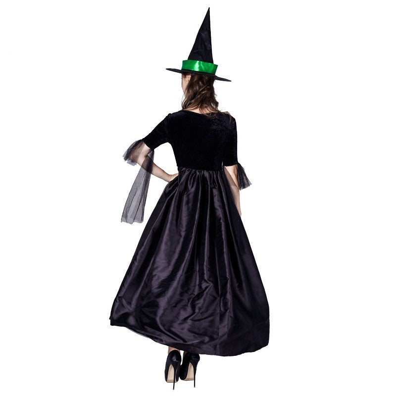 Robe verte de sorcière pour femme Halloween