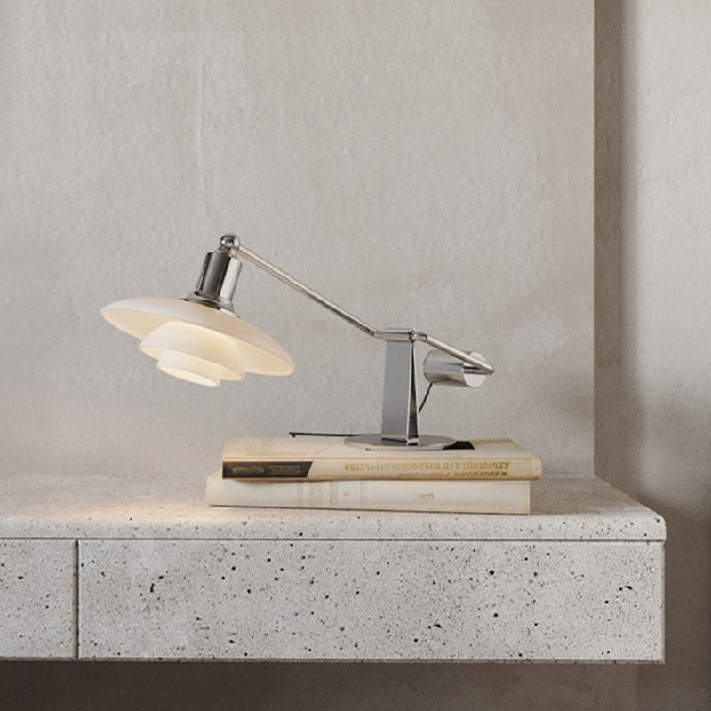 Adjustable Glass Desk Lamp At The Bedside