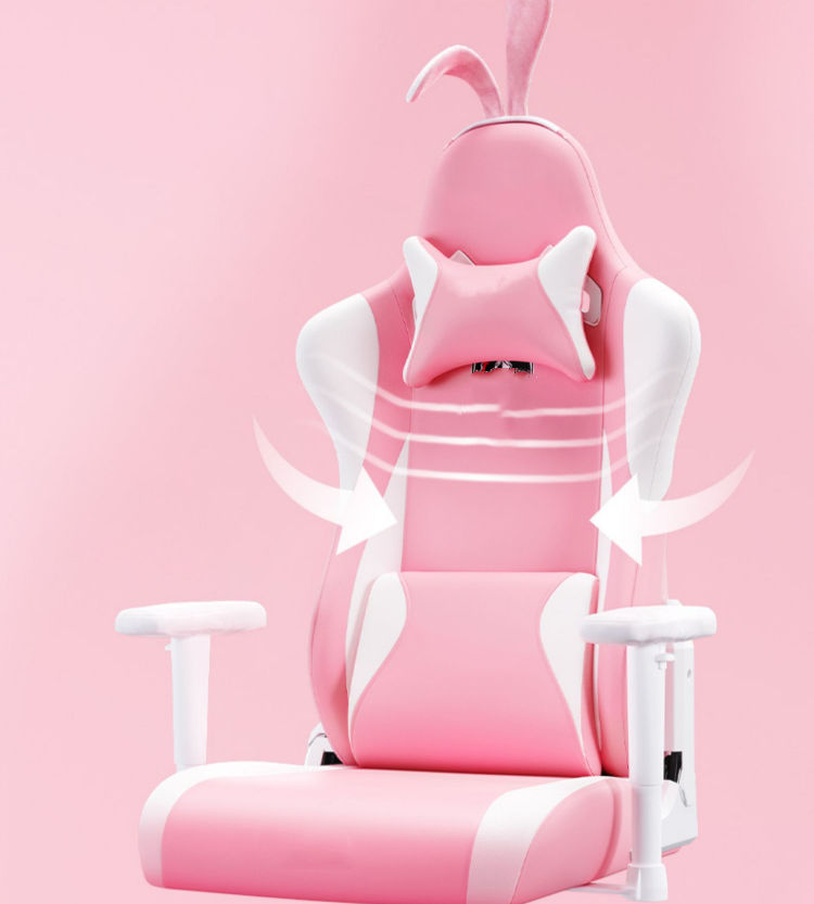 Chaise d'ordinateur rose domestique