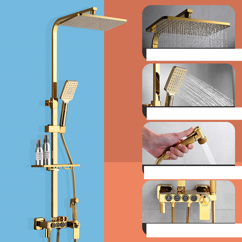 Gold Chromed Shower System with Bidet Spray