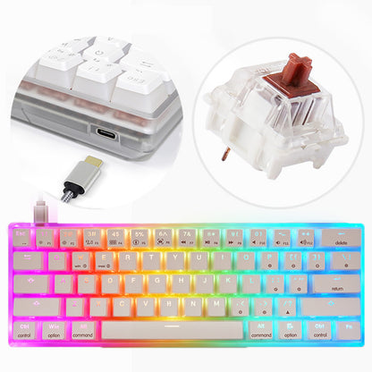 Jelly Transparent Shell Colorful Lights Wired Mechanical Axis Keyboard