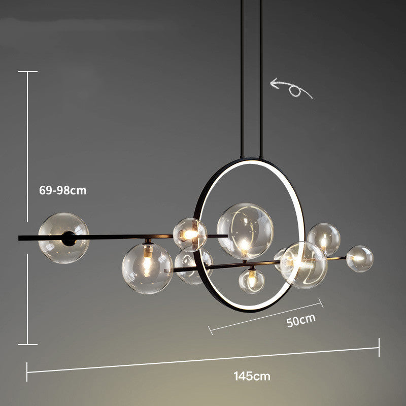 Post Modern Dining Room Glass Long Bubble Light Magic Bean