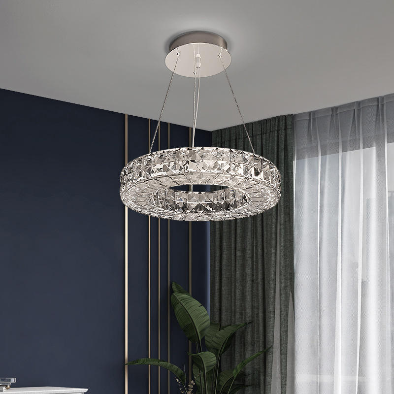 Lámpara de araña de cristal de estilo ligero, Led Simple moderno