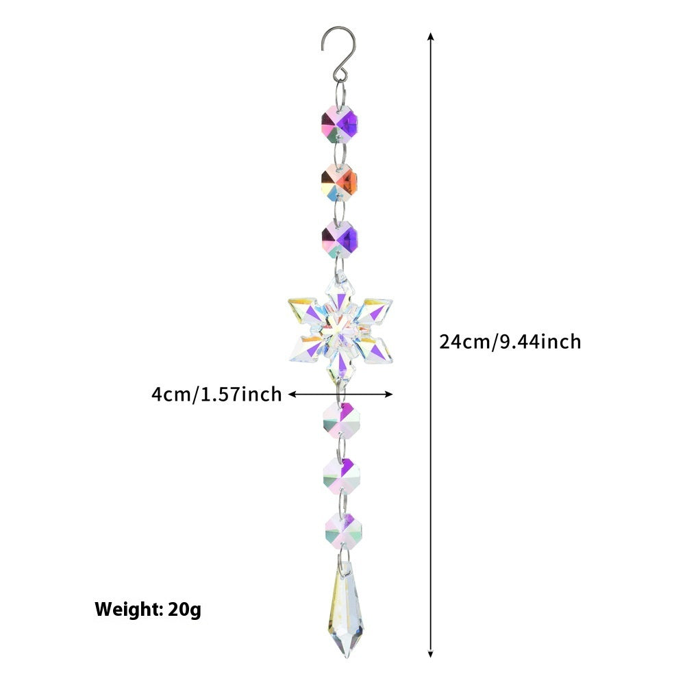 Christmas Tree Crystal Sun Catcher Acrylic Snowflake Window Decoration Pendant