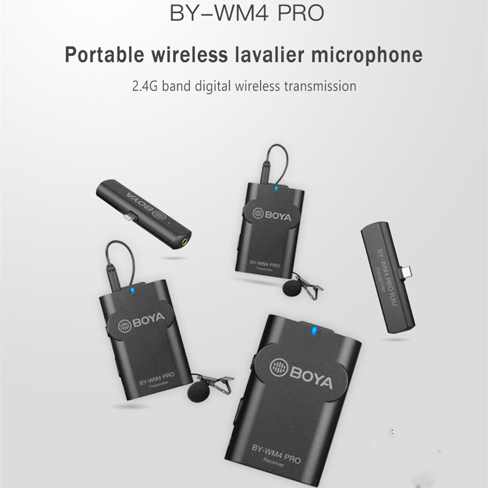 WM4PRO K3 Lavalier 2.4G Mini micrófono de grabación inalámbrico para teléfono móvil