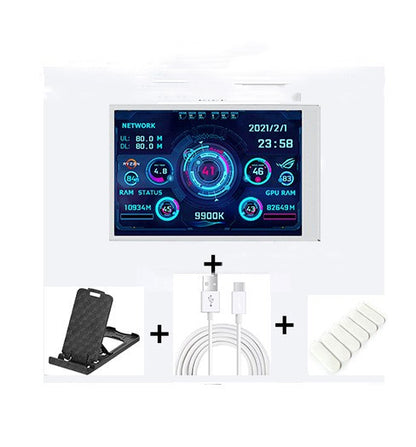 Computadora de 3,5 pulgadas Pantalla secundaria pequeña IPS Vista completa Monitor de chasis USB Visualización de fecha