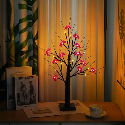 Veilleuse LED en forme de bouleau blanc pour décoration de chambre