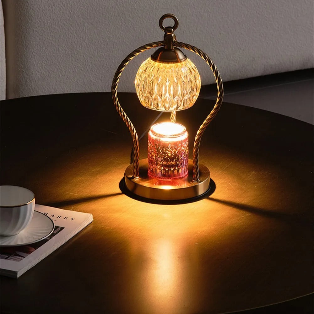 Lampe de table décorative à gradation chronométrée, nouvelle cire fondue pour la maison