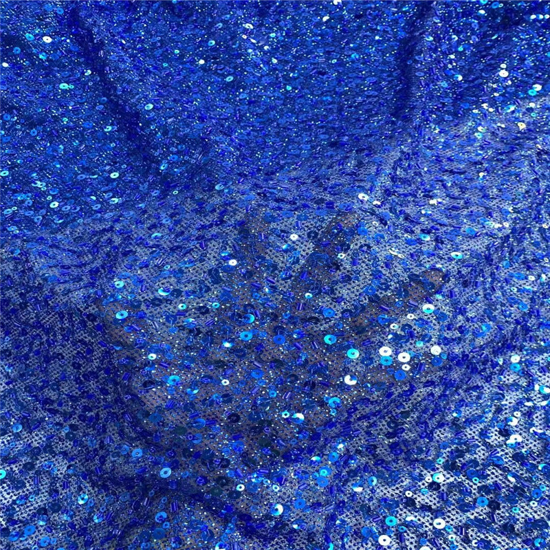 Polyester Beaded Tube Embroidered Garment Fabric