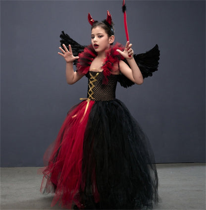 Robe gothique de cosplay du petit diable d'Halloween