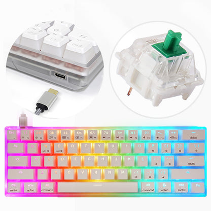 Jelly Transparent Shell Colorful Lights Wired Mechanical Axis Keyboard