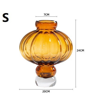 Creative New Lantern Glass Vase Living Room Dining Table Flower Arrangement