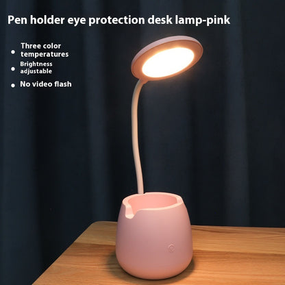 Lámpara de mesa con forma de bolígrafo LED, protección para los ojos, aprendizaje, mesita de noche, lectura, dormitorio de estudiantes, carga USB, pequeña lámpara de noche