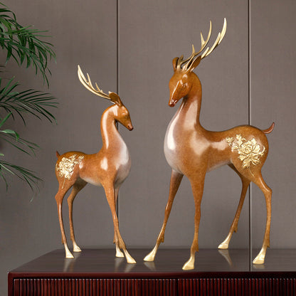 Pure Brass Nine Color Deer Ornaments