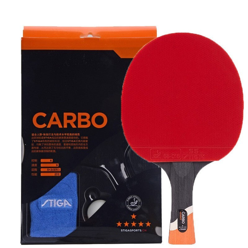 Raquetas de tenis de mesa Raqueta de tenis de mesa profesional de un solo tiro 6 estrellas seis carbono mango largo agarre Shakehand mango corto recto