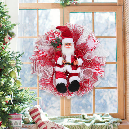 Adornos de guirnalda navideña roja para decoración de fiestas navideñas