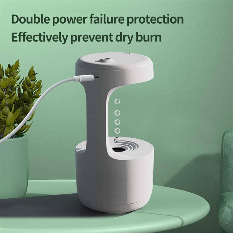 Humidificateur anti-gravité de chambre à coucher avec horloge diffuseur d'arôme à reflux goutte d'eau grande capacité bureau chambre muet pulvérisateur domestique à brouillard épais