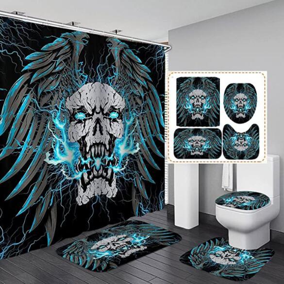 Polyester Printed Thickened Waterproof Halloween Shower Curtain