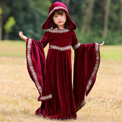 Costume de sorcière vampire rétro du Petit Chaperon rouge pour Halloween