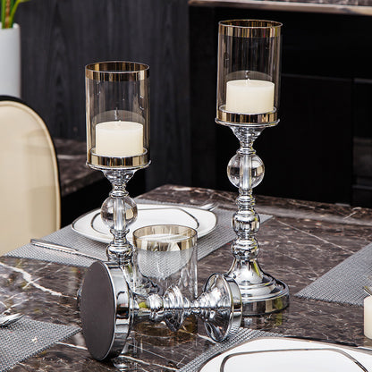 Decoración de mesa de salón con candelabro de tres piezas