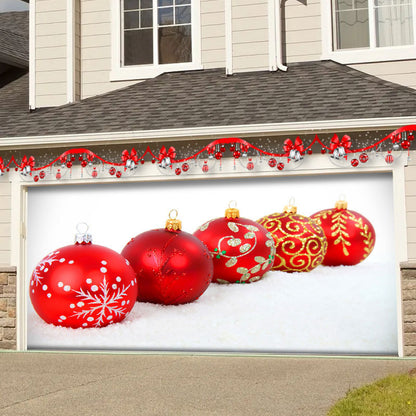 Fondo navideño para el hogar Decoración de puerta de garaje de tela