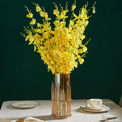 Vase en métal décoration Arrangement de fleurs armoire à vin porche armoire Table à manger fleur en verre