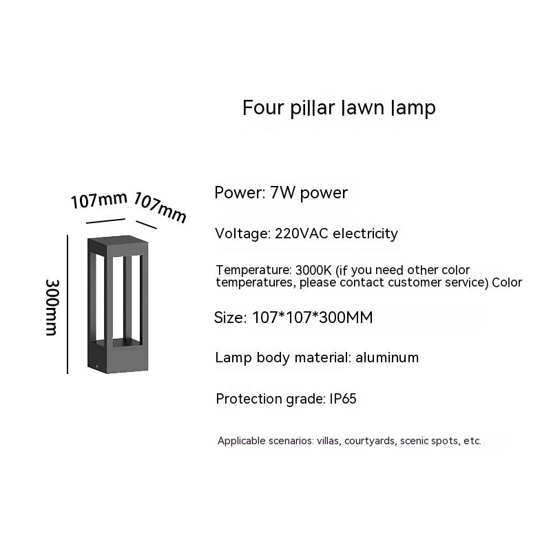 Lámpara de césped exterior impermeable LED paisaje