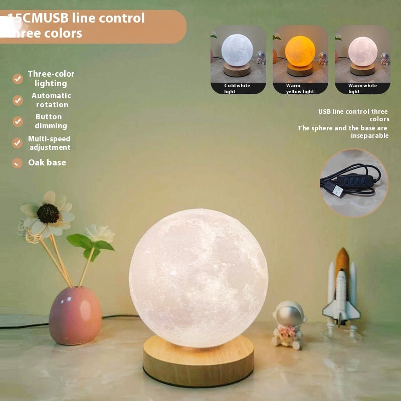 Petite lampe de nuit rotative en forme de lune endormie