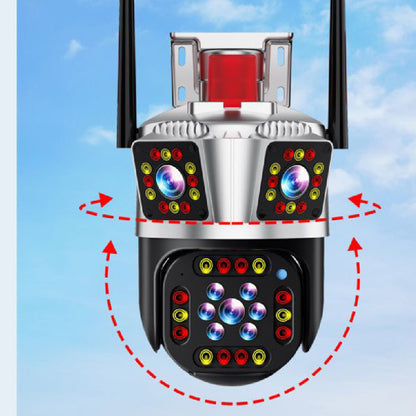 Caméra haute définition panoramique sans fil extérieure à neuf yeux