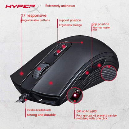 Souris de jeu filaire Pulse RGB extrêmement inconnue, applicable aux sports électroniques Pulsefirecore