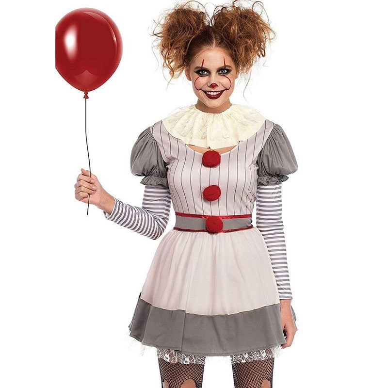 Costume de clown de thriller d'horreur européen et américain pour cosplay de film d'Halloween