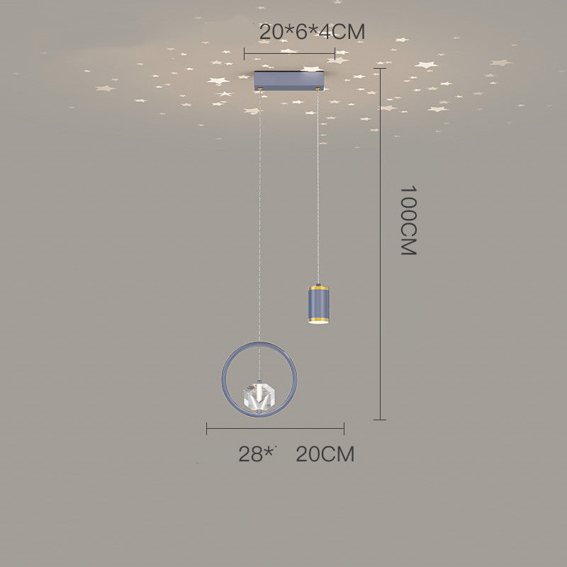 Lámpara colgante de dormitorio Proyección de cielo estrellado