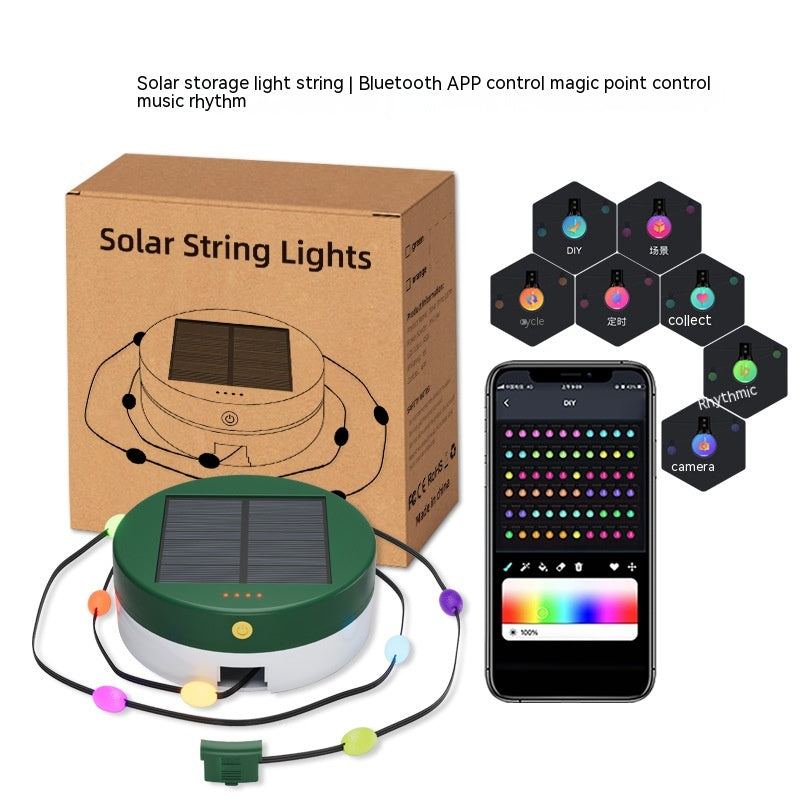 Cadena de iluminación de atmósfera de decoración de tienda impermeable multifuncional para acampar Solar