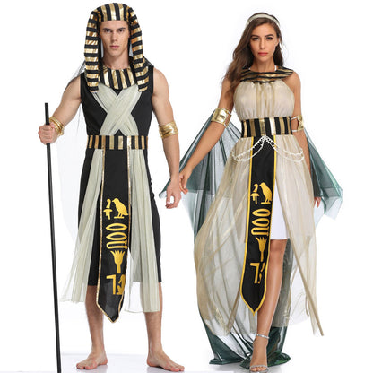 Costume d'Halloween Cosplay Pharaon égyptien Cléopâtre Déesse grecque Scène Opéra Spectacle Robe de spectacle