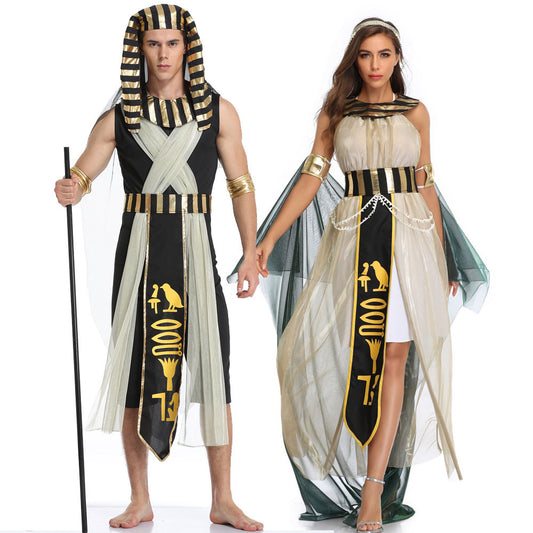 Disfraz de Halloween para cosplay, faraón egipcio, Cleopatra, diosa griega, espectáculo de ópera, vestido de actuación