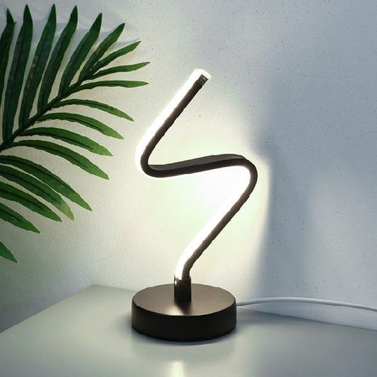 Modern LED Table Lamp Iron Bedside Light Desk Spiral