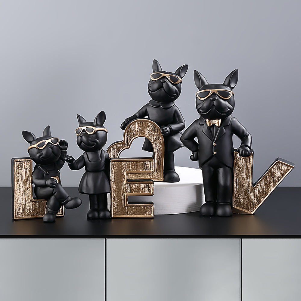 Adornos decorativos para gabinete de TV, porche, forma de perro para el hogar