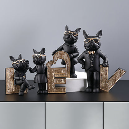 Home Dog Shape Porch TV Cabinet Decoration Ornaments