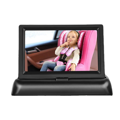 Pantalla plegable de 12-24V para monitorear imágenes de bebés en el coche con cable de alimentación para encendedor de cigarrillos cámara de ocho lámparas de visión nocturna