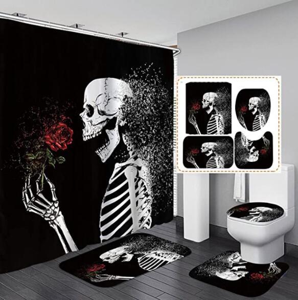 Polyester Printed Thickened Waterproof Halloween Shower Curtain