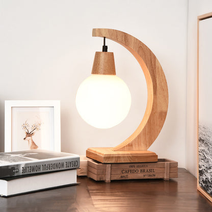 Lampe de table à LED en bois originale et créative de style nordique