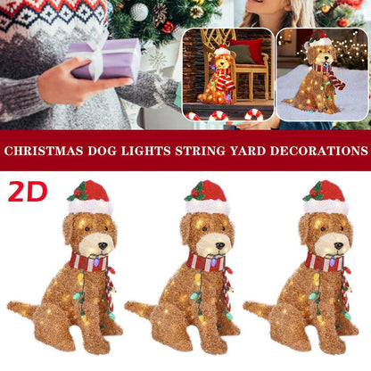 Guirlande lumineuse en acrylique pour jardin extérieur de Noël, décorations de sol pour chien