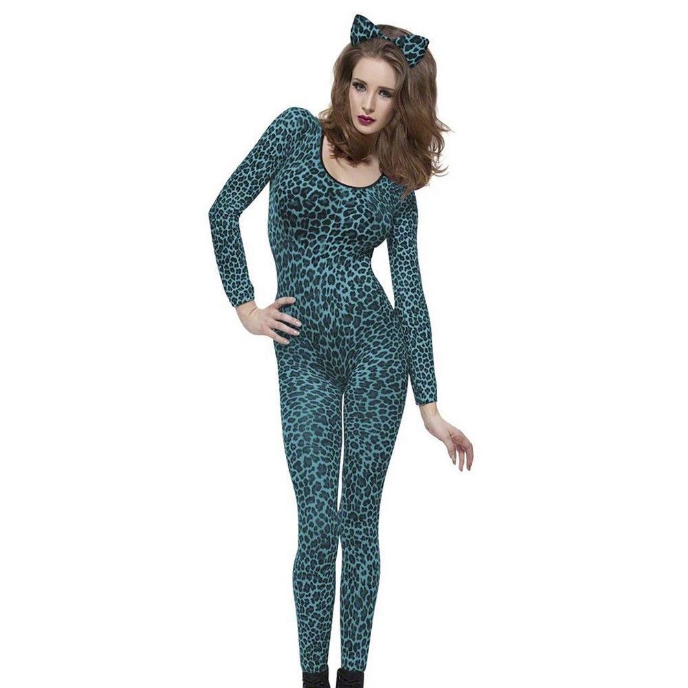 Disfraz de Halloween con estampado de leopardo para cosplay, disfraz de discoteca