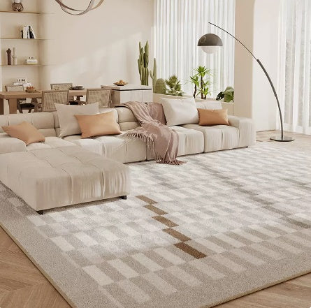 Tapis de salon en damier, coussin de sol pour chambre à coucher, canapé, Table basse, couverture résistante à la saleté