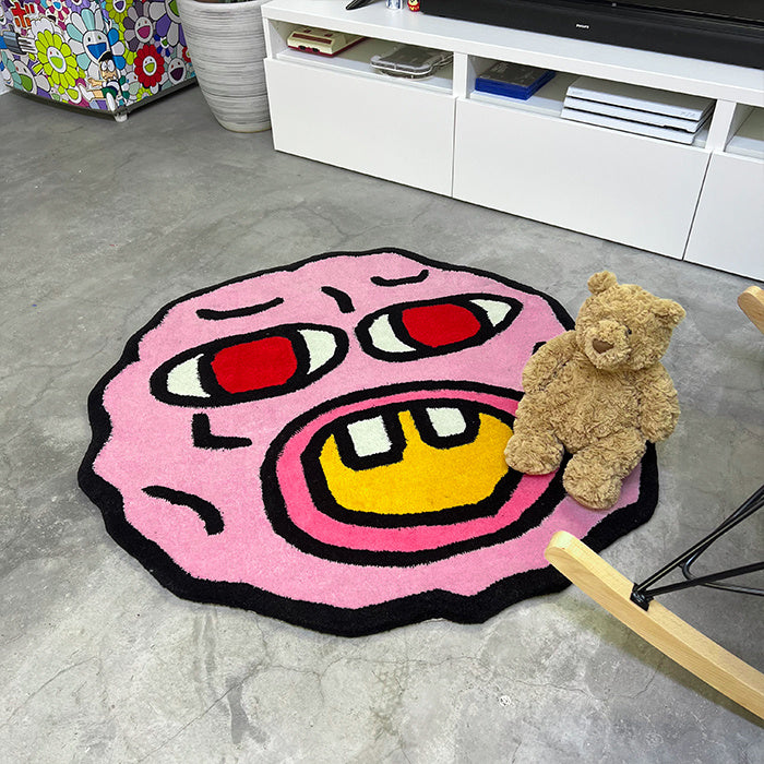 Handmade Round Cartoon Bedroom Living Room Rug