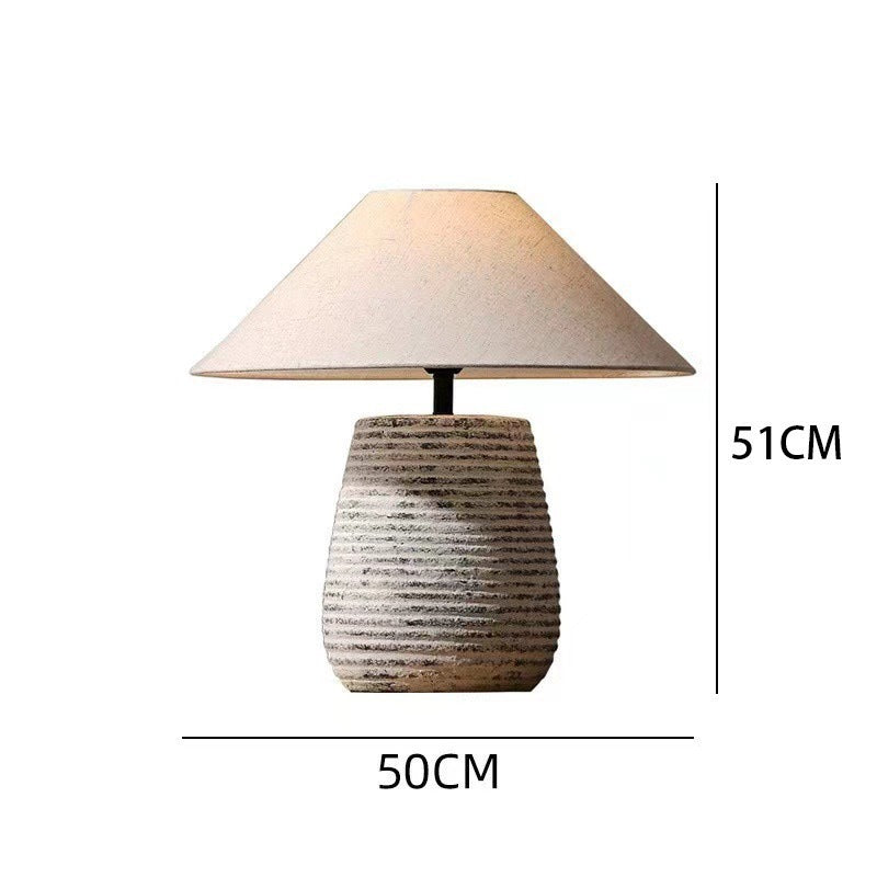 Ceramic Table Lamp Silent Style Large Modern New Chinese Retro Nostalgic Hotel Homestay Ornament