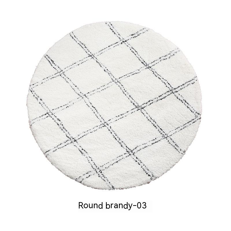 Living Room Black And White Lines Nordic Simple Ins Long Velvet Coffee Table Morocco Bedroom Bedside Round Mat