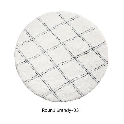 Living Room Black And White Lines Nordic Simple Ins Long Velvet Coffee Table Morocco Bedroom Bedside Round Mat